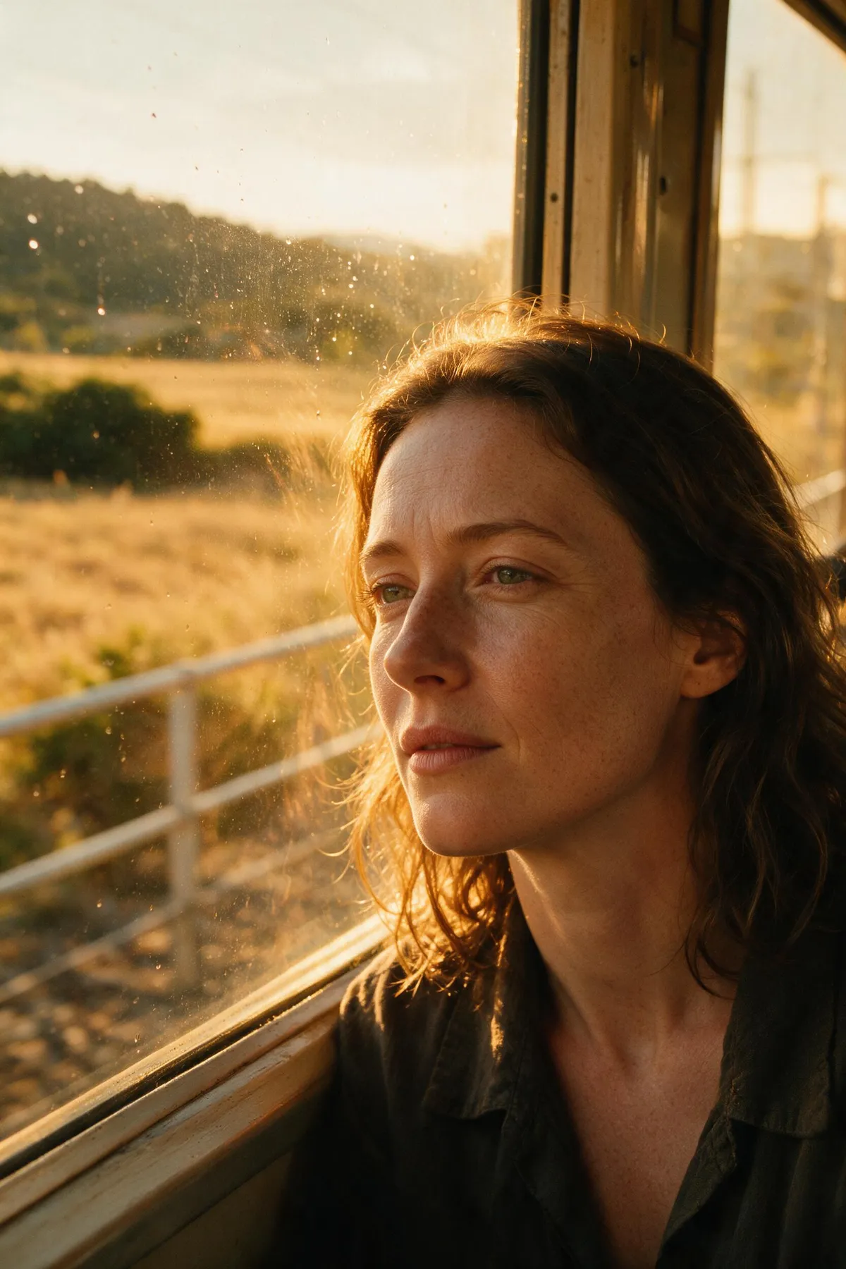 Seedream 5 Pro golden-hour portrait with visible skin pores and film color grading