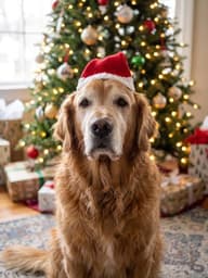 Pet in a Santa Hat