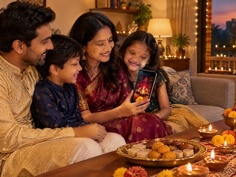 A Diwali card from the whole family