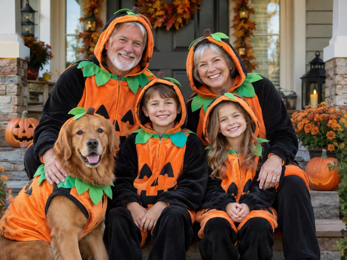 La photo d'Halloween de toute la famille