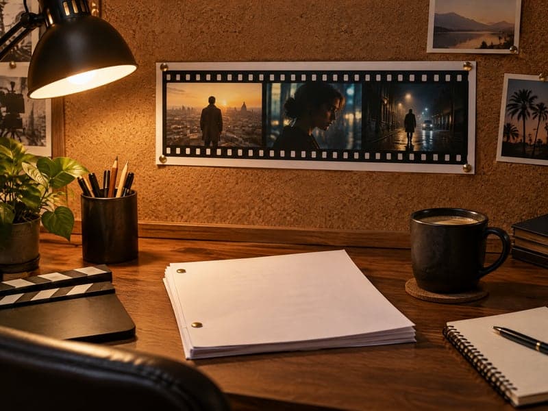 A storyboard for a pitch or a short film