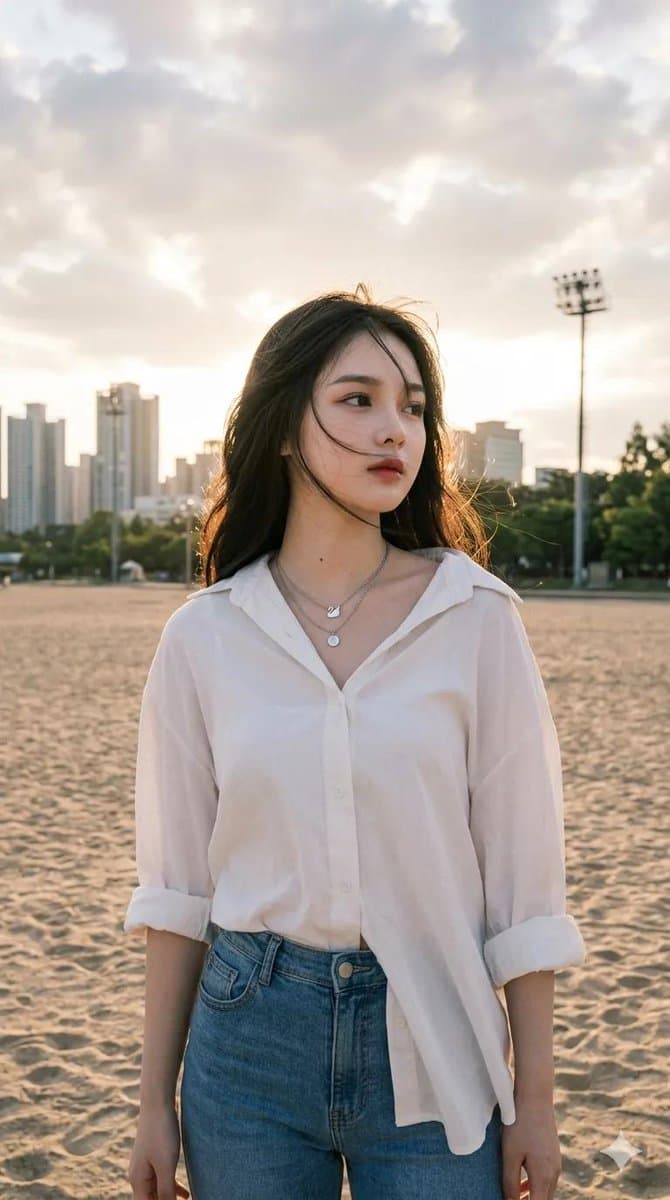 Urban Beach Golden Hour Portrait